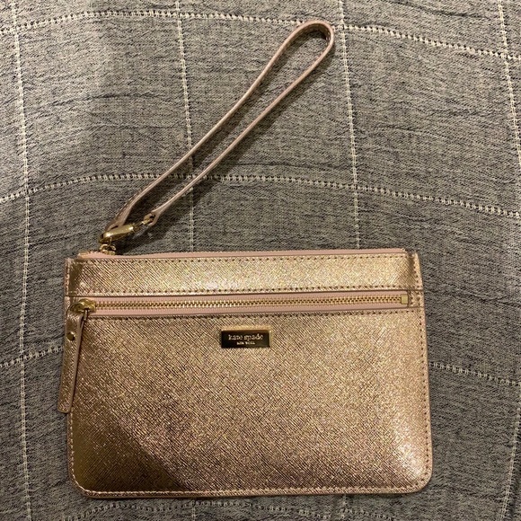 kate spade Bags Kate Spade New York Shiny Champagne Wristlet With